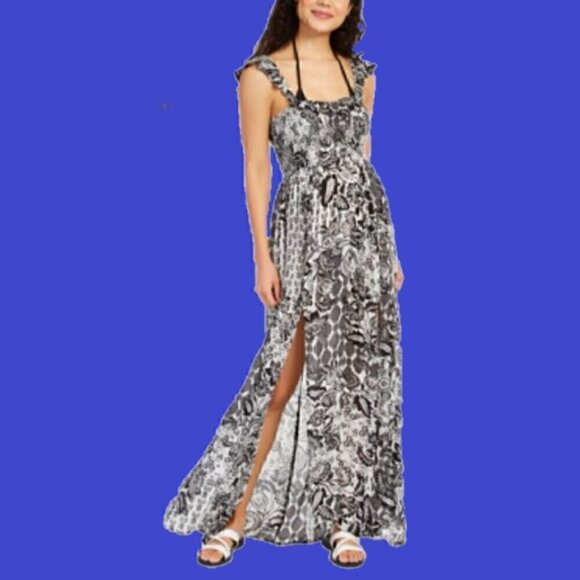 Raviya Dresses & Skirts - NWT - Raviya BLACK/WHITE MULTI Printed Maxi Dress -Large